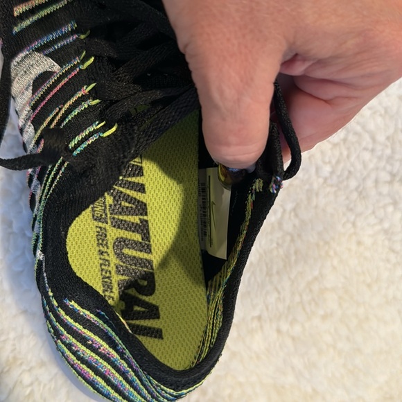 Nike Free Fly Knit Sneakers Rainbow Black Size 8 - Picture 7 of 7